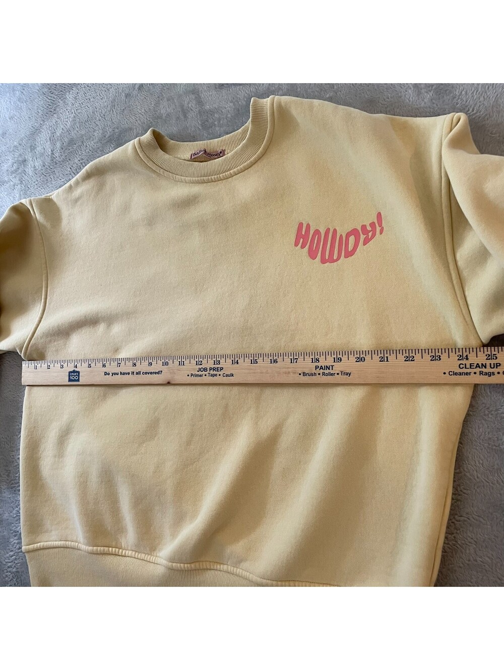 Bailey Rose Howdy Cowboy Boots Graphic Sweatshirt Womens L Yellow Western Rodeo - Picture 8 of 8
